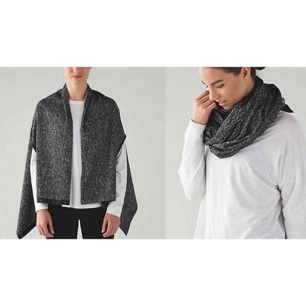 Lululemon Vinyasa Convertible Scarf Wrap Space Dye Black Gray White OS NWOT